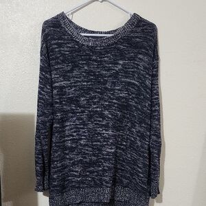 GAP Navy and White Marled Crewneck Sweater